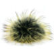 Lana Grossa POMPON DE PIEL Finnraccoon | 135-negro/kiwi