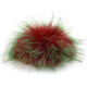 Lana Grossa POMPON DE PIEL Finnraccoon | 146-rojo/verde/negro