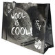 Lana Grossa Bolso de compras WOOL IS COOL S/W | 01-negro/blanco/gris