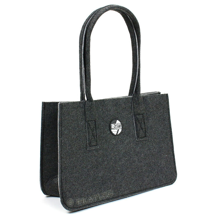 Lana Grossa Bolso de compras XL | 01-antracita/gris