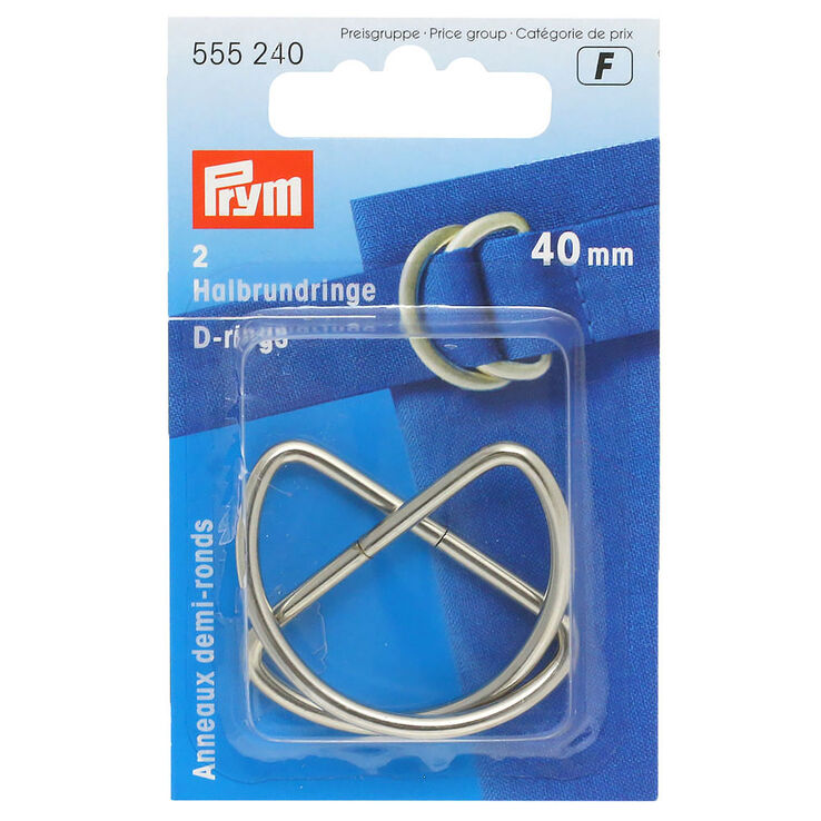 Prym Anillos semi-redondos 40mm | 240-plata