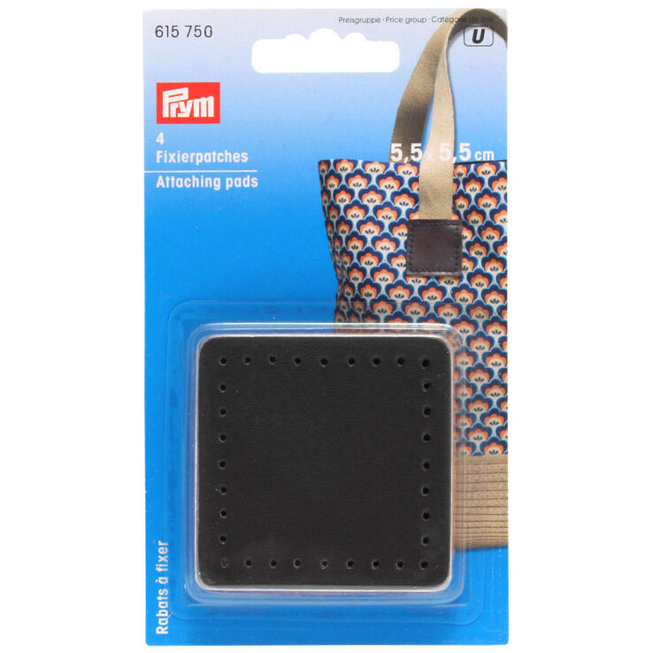 Lana Grossa Parche adhesivo para asa de bolso 55x55mm | 615750-negro