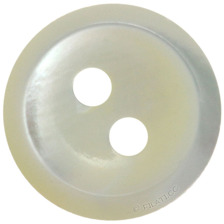 Union Knopf Botón 2 agujeros nácar 9mm | 99-blanco