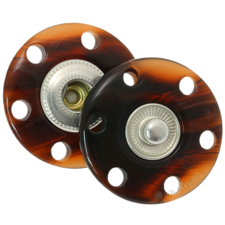 Union Knopf Botón de presión para coser 25mm | 22-marrón claro mezcla/marrón oscuro mezcla