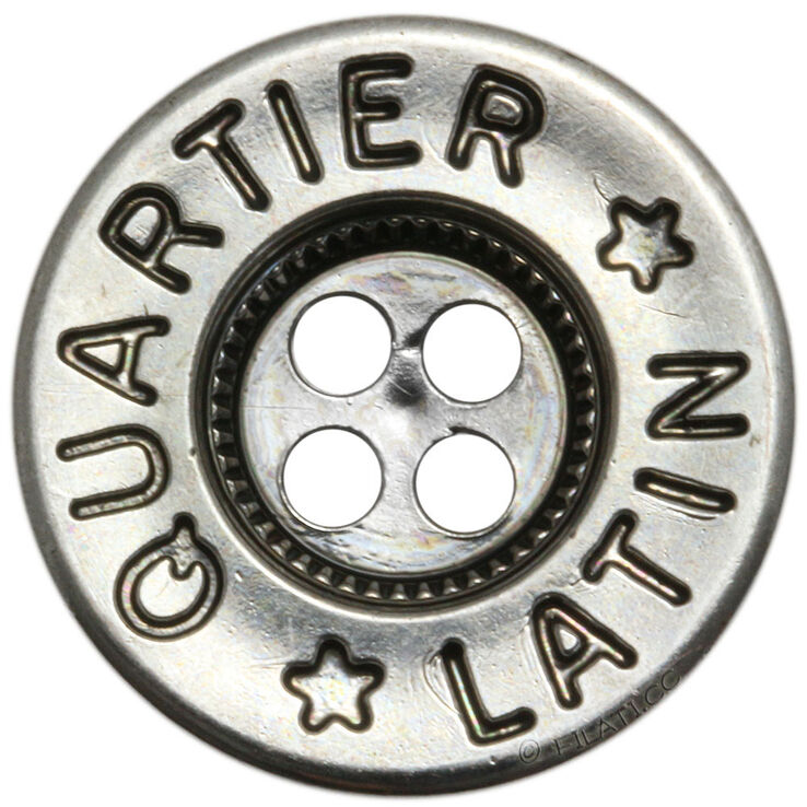 Union Knopf Botón 4 agujeros metal 20mm | 832-plata
