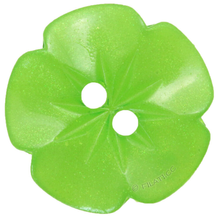 Union Knopf Botón de flor 2 agujeros 15mm | 24-verde mayo