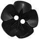Union Knopf Botón de flor 2 agujeros 15mm | 80-negro