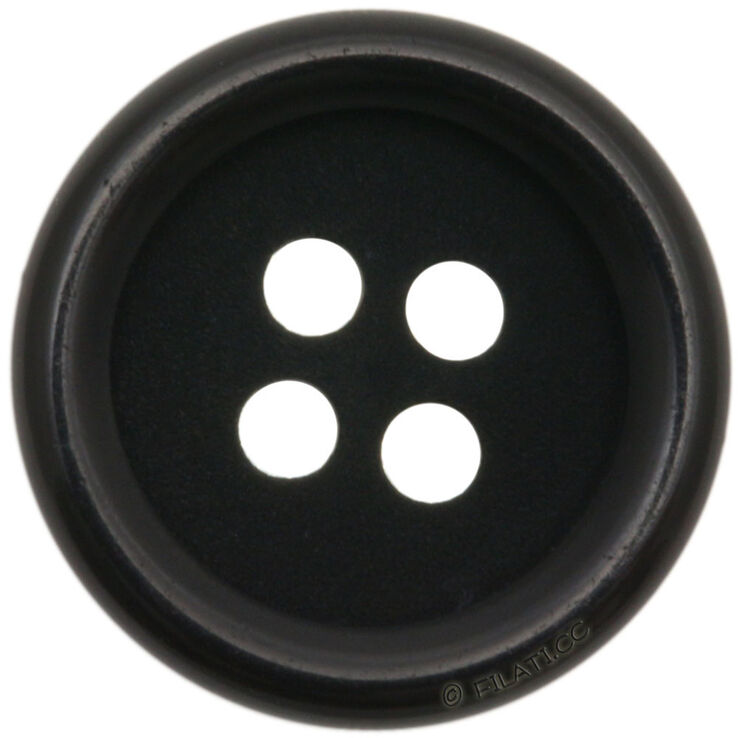 Union Knopf Botón 4 agujeros 15mm | 80-negro