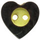 Union Knopf Corazón tradicional 2 agujeros 12mm | 22-marrón oscuro/amarillo