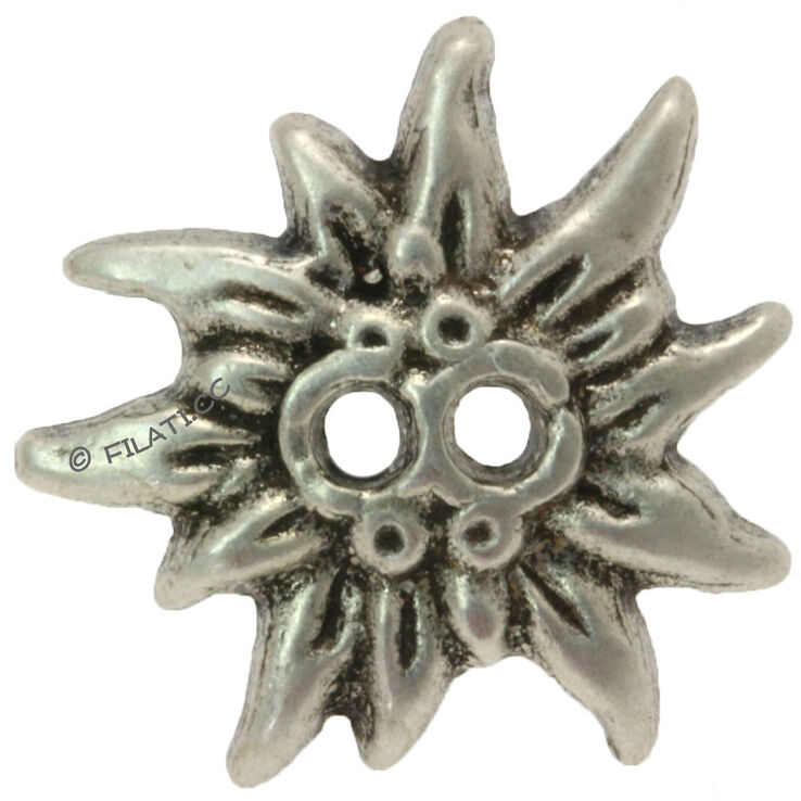 Union Knopf Botón plateado real 2 agujeros 20mm | 83-plata