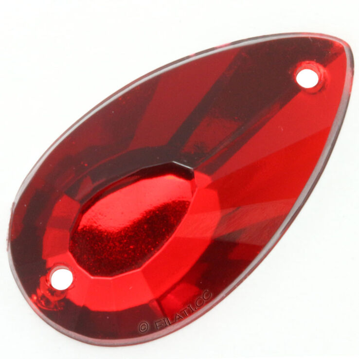 Union Knopf Piedra decorativa 18mm | 48-rojo carmin