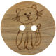 Union Knopf Botón de madera para niños 15mm | 901-Motivo de gato