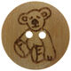 Union Knopf Botón de madera para niños 15mm | 904-Motivo de peluche