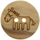 Union Knopf Botón de madera para niños 15mm | 090-Imagen caballo