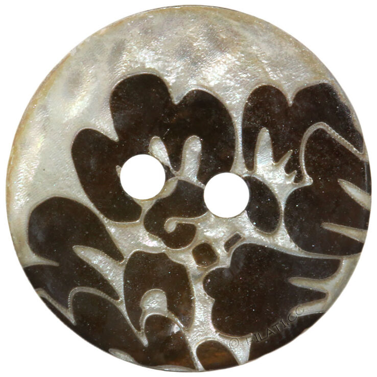 Lana Grossa UNION KNOPF 452665/18mm | 20-plata/marrón