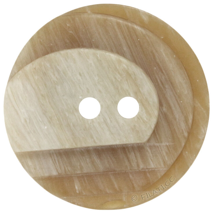 Union Knopf Botón 2 agujeros 23mm | 16-beige marrón