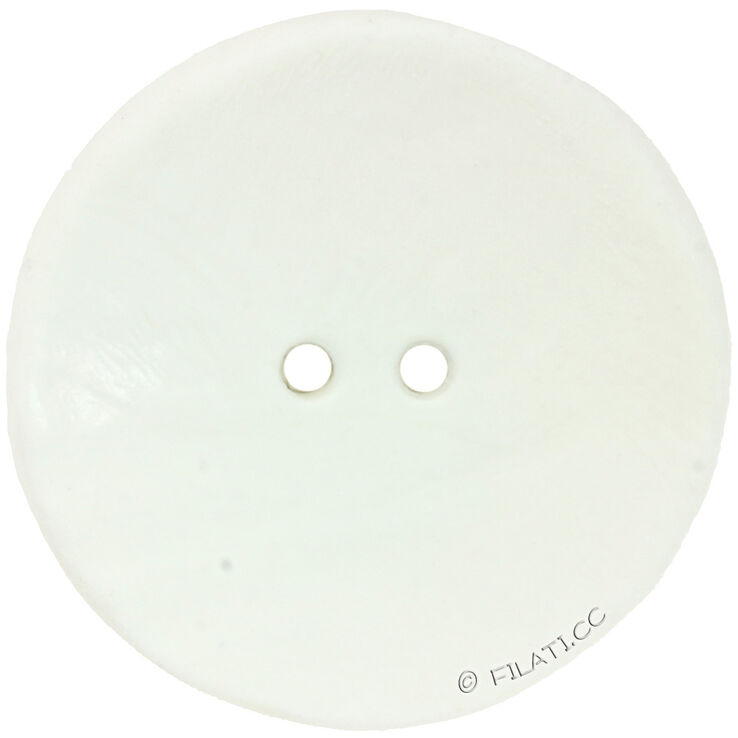 Union Knopf Botón 2 agujeros coco 30mm | 012-blanco