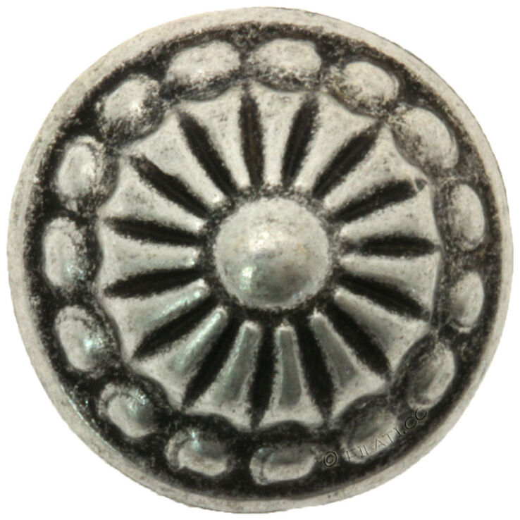 Union Knopf Botón de metal con ojete plateado real 12mm | 83-plata