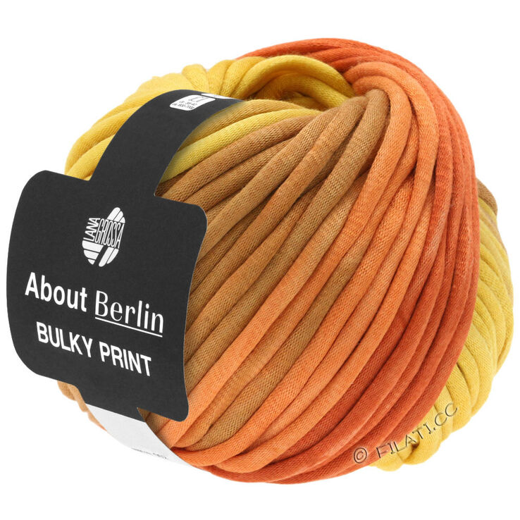Lana Grossa BULKY Print (ABOUT BERLIN) | 101-amarillo/naranja/marrón oro/salmón