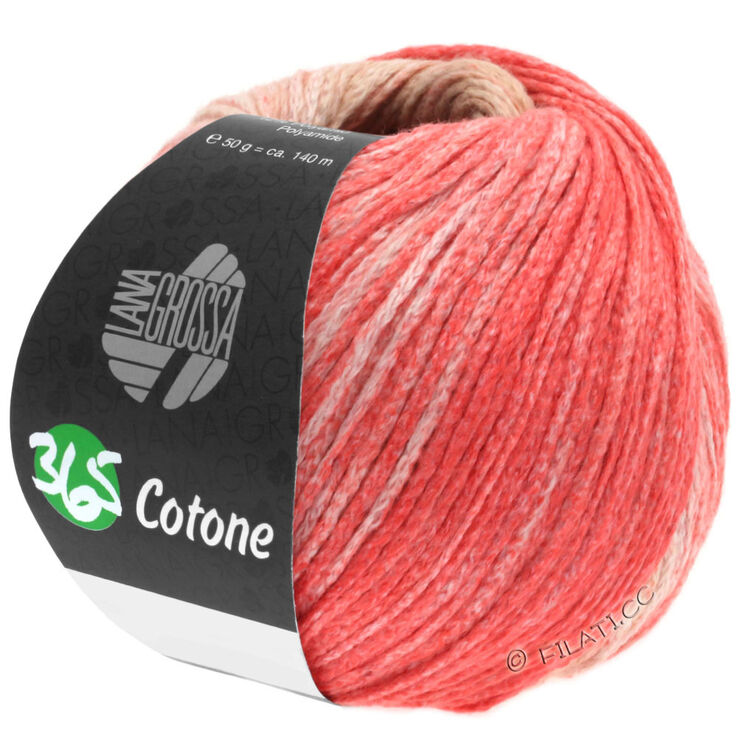 Lana Grossa 365 COTONE Dégradé | 101-beige/camello/rosa salmón/rojo