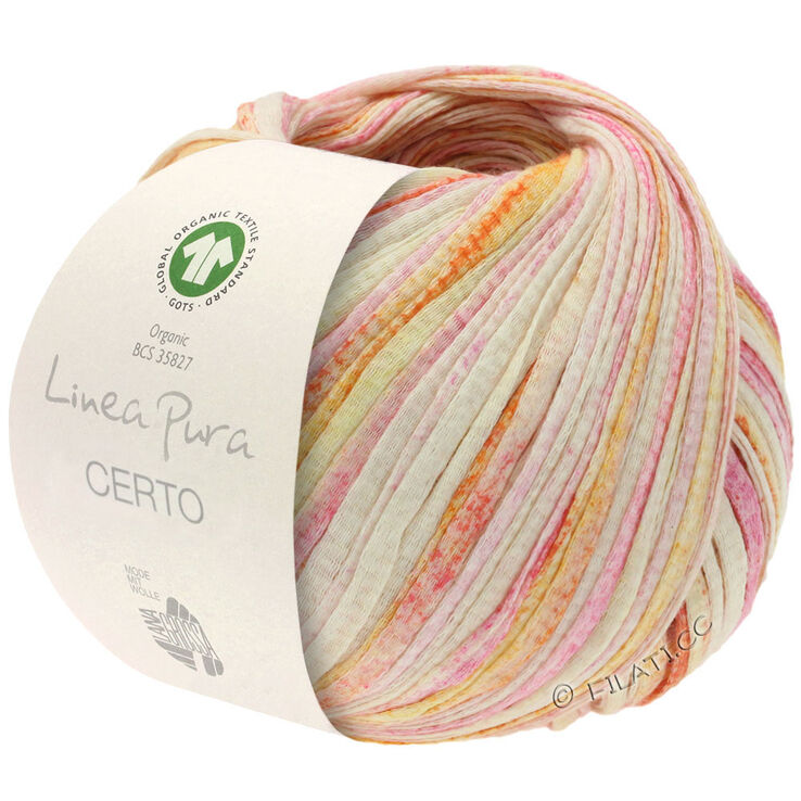 Lana Grossa CERTO Print (Linea Pura) | 101-rosa vívida/amarillo naranja/rojo/naturaleza