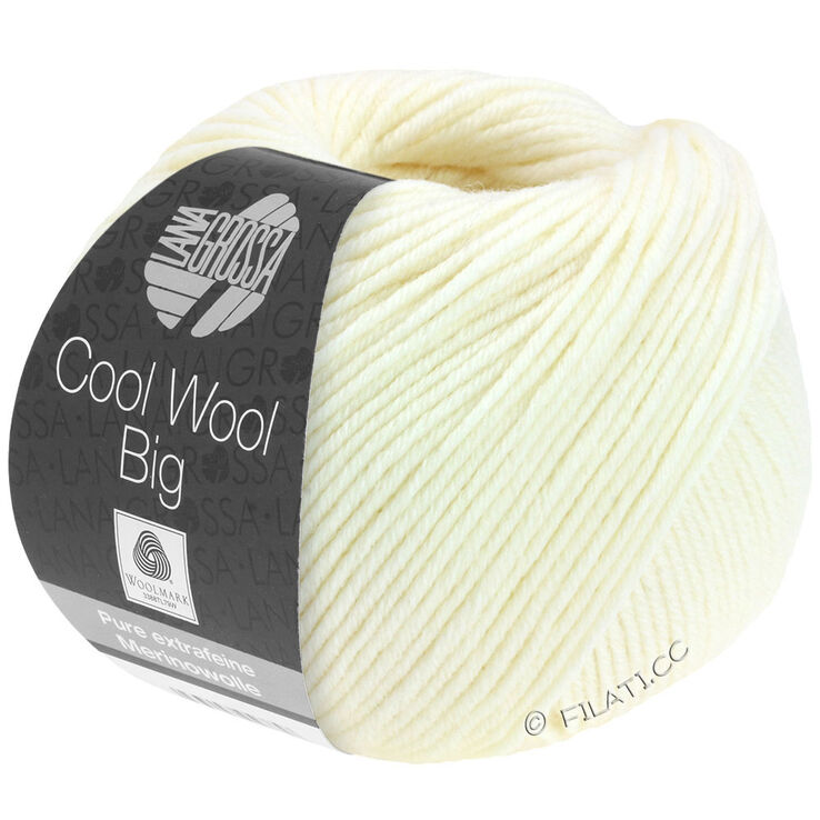 Lana Grossa COOL WOOL Big  Uni/Melange | 0601-color crudo