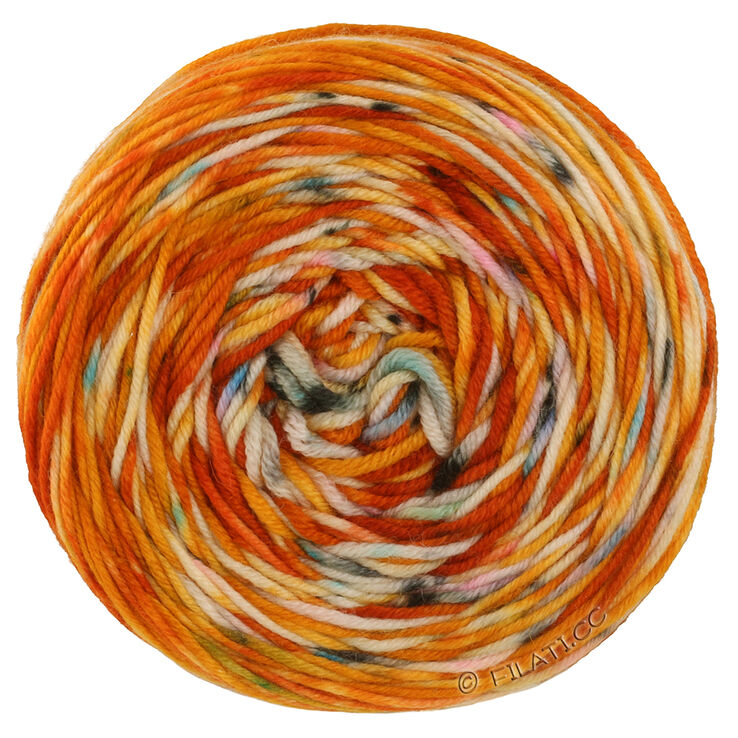 Lana Grossa COOL WOOL Hand-dyed | 01-herrumbre/naranja/color crudo/amarillo/rosa vívida/verde