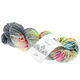 Lana Grossa COOL WOOL  Hand-dyed | 105-gris medio/gris oscuro/rosa/rosa vívida/turquesa/naranja