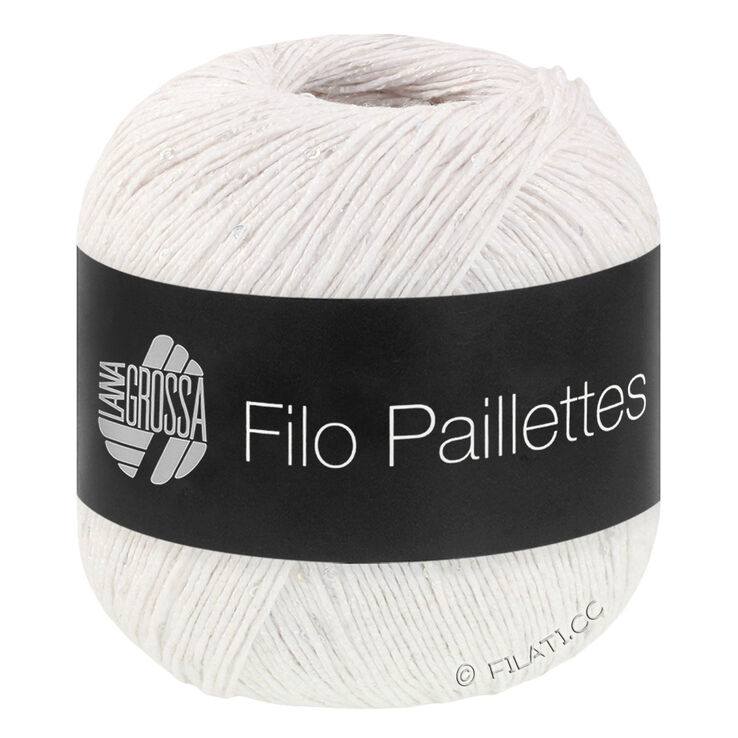 Lana Grossa FILO PAILLETTES | 01-blanco