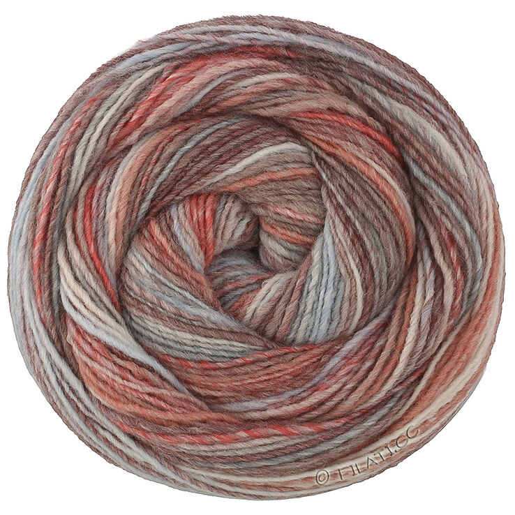 Lana Grossa GOMITOLO DISEGNO | 521-gris marrón/gris azulado/palo de rosa/crema/azul claro/rojo oscuro/taupe