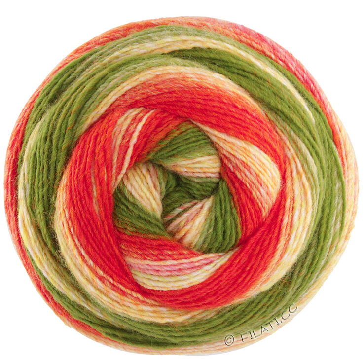 Lana Grossa GOMITOLO FUSIONE | 2028-salmón/amarillo/clavel/verde/marrón/langosta