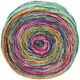 Lana Grossa GOMITOLO MEILENWEIT | 4017-verde turquesa/rosa vívida/violeta/marrón/verde amarillento/naranja