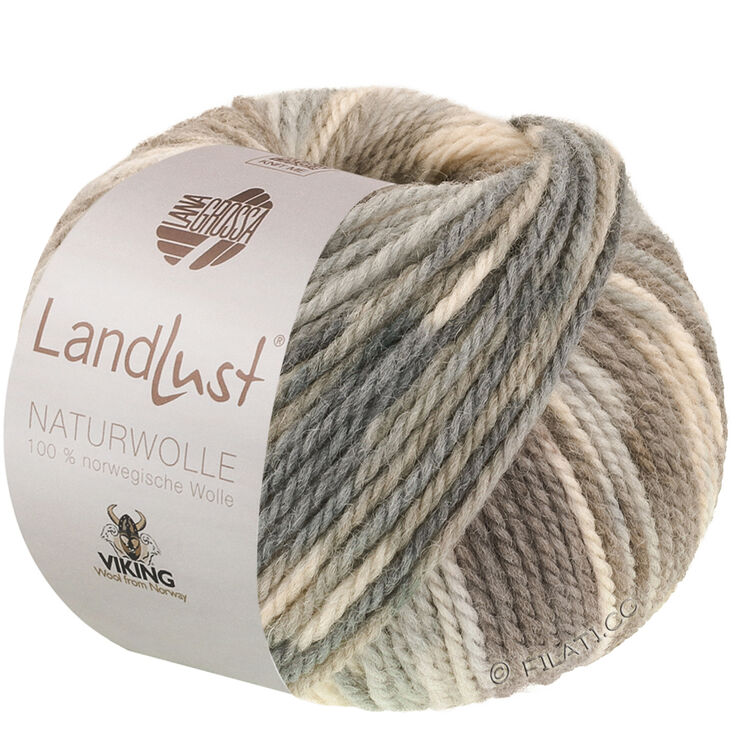 Lana Grossa LANDLUST Naturwolle Print | 101-gris/crema manchado