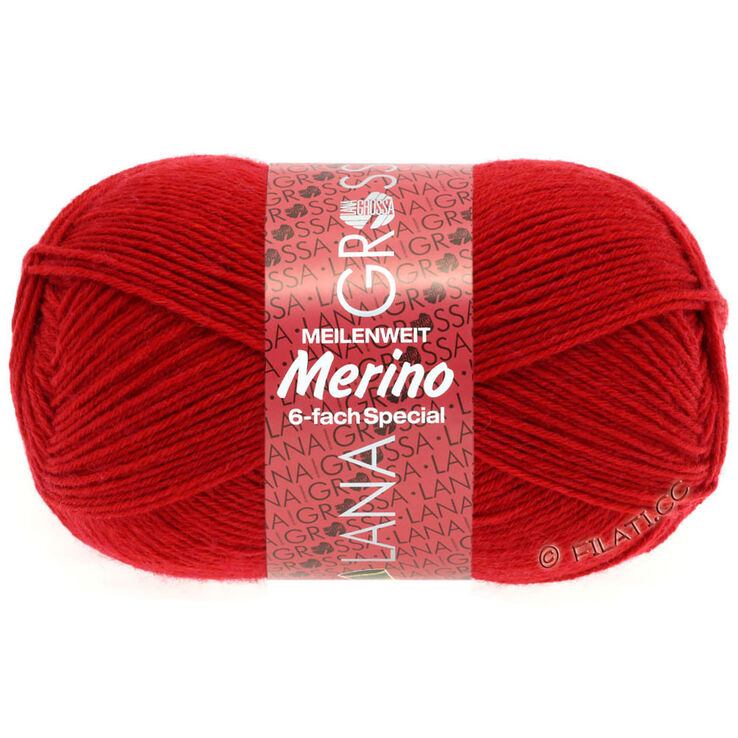 Lana Grossa MEILENWEIT 6-FACH 150g Merino | 01-rojo