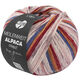 Lana Grossa MEILENWEIT 6-FACH 150g Alpaca Print | 1112-azul oscuroro/ocre moreno/rojo oscuro/blanco/rosa vieja/gris claro