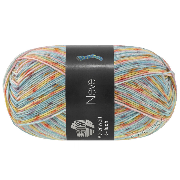 Lana Grossa MEILENWEIT 8-FACH 150g Neve | 9992-menta/rosa/amarillo/naranja/lila/berenjena