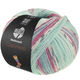 Lana Grossa MEILENWEIT 100g Cashmere Pista | 142-menta/turquesa/blanco/gris/azul claro/fucsia rayado