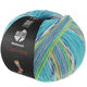Lana Grossa MEILENWEIT 100g Cashmere Pista | 144-turquesa/blanco/azul/amarillo limón/azul violeta/pistacho rayado