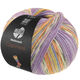 Lana Grossa MEILENWEIT 100g Cashmere Pista | 145-purpura/violeta/blanco/gris verde/naranja/azul celeste/amarillo limón rayado