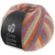 Lana Grossa MEILENWEIT 100g Cosy Socks Multi Stripes | 154-gris oscuro/gris azul/fucsia/verde luminoso/crema/naranja