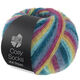 Lana Grossa MEILENWEIT 100g Cosy Socks Multi Stripes | 155-octanaje oscuro/turquesa claro/amarillo/orquidea/gris violeta