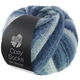 Lana Grossa MEILENWEIT 100g Cosy Socks Soft Stripes | 106-azul negro/gris azul/azul humo/blanco azul