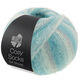 Lana Grossa MEILENWEIT 100g Cosy Socks Soft Stripes | 110-gris claro/menta/turquesamenta/turquesa/octanaje claro