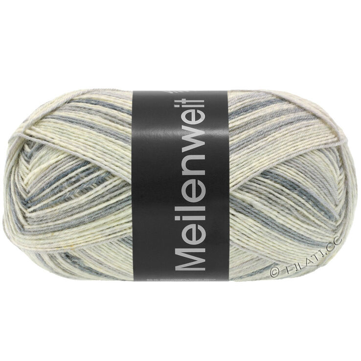 Lana Grossa MEILENWEIT 100g Black Denim Mix | 4656-gris plata/color crudo/gris claro/gris medio/gris oscuro