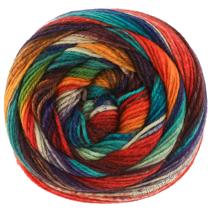 Lana Grossa MEILENWEIT 100g Fontana | 5451-oliva/esmeralda/violeta oscuro/taupe/gris marrón/marrón oscuro/azul turquesa/rojo herrumbre/naranja/jade/rojo