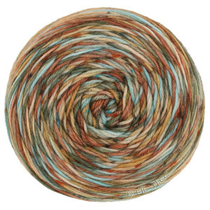 Lana Grossa MEILENWEIT 100g Merino Hand-dyed | 35-marrón óxido/turquesa claro/gris verde/ocre/beige