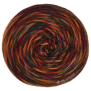 Lana Grossa MEILENWEIT 100g Merino Hand-dyed | 39-Naranja óxido/burdeos/marrón de castaño/gris verde
