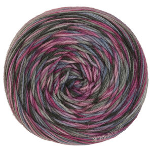 Lana Grossa MEILENWEIT 100g Merino Hand-dyed | 63-gris pizarra/fucsia/ciruela/azul humo/gris guijarro