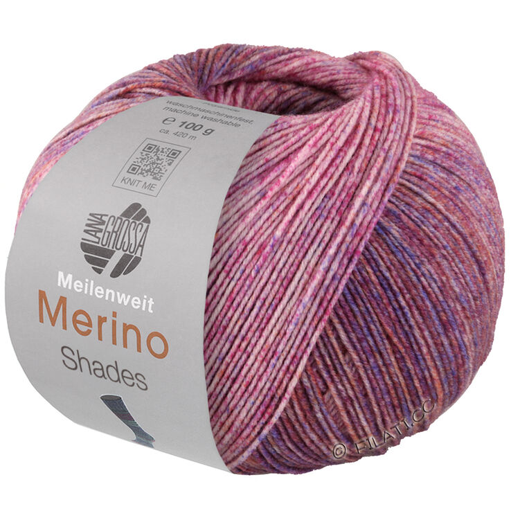 Lana Grossa MEILENWEIT 100g Merino Extrafine Shades | 7224-rosa/rosa vívida/ocre/azul violeta/rojo oscuro