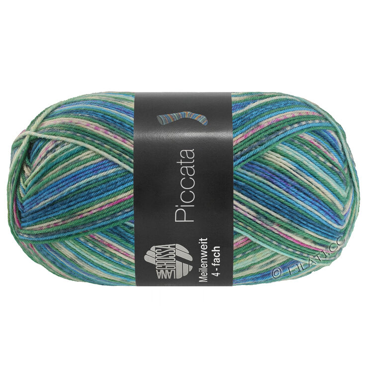 Lana Grossa MEILENWEIT 100g Piccata | 4802-verde/color crudo/turquesamenta/aciano/tinta azul/gris oscuro/lila